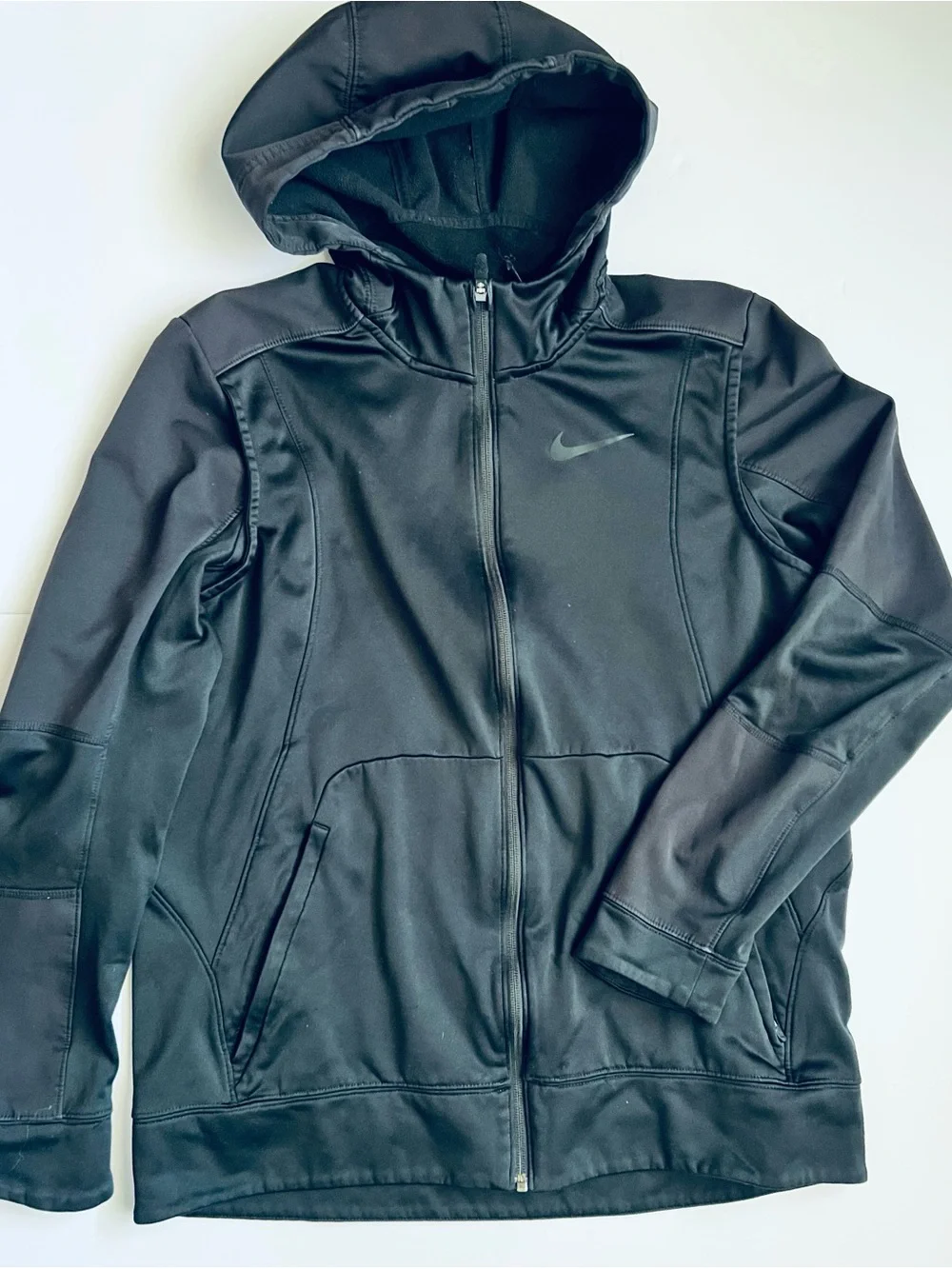Nike Dri-Fit Sz L Men's Black Full-Zip Hooded Jacket